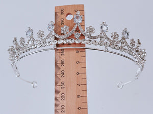 Women Wedding Crystal Silver Zircon Simple Hair Band Headband Hoop Tiara Crown