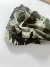 Women BOHO Camouflage Army Camo Green Soft Wide hair headband band Wrap Bandana
