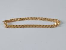 6mm thickness Men Women 18K Gold Plated Curb Link Chain Wrist Bracelet 8inch