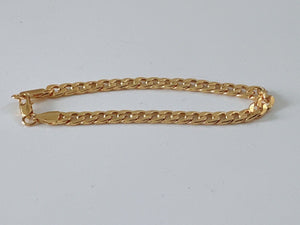 6mm thickness Men Women 18K Gold Plated Curb Link Chain Wrist Bracelet 8inch