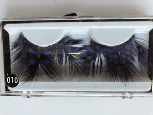 Blue Dot Black Costume Feather Exaggerated Party Fake False Eyelashes Eye lashes