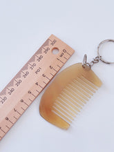 Natural Ox Horn Mini Massage Comb Keyring - Healthy Circulation Brush & Key Chain Gift