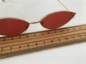 Women Men Vintage Retro Punk Chic Red Sun Cat slim Eye glasses wear Sunglasses