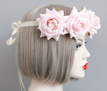 Women Girl wedding Pink Rose flower bride Party Hair Tiara Headband Garland