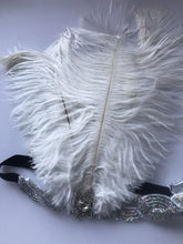 Women Lady retro White Feather Flapper Party Hair headband accessory fascinator
