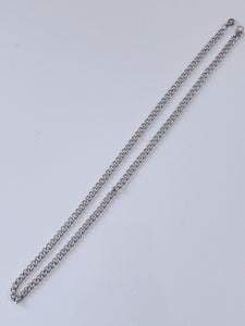 Men silver color Stainless steel Titanium plated Flat Thick Chain Necklace 55cm