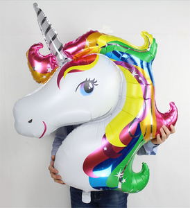 2x Girl Children BIG Unicorn Pony Birthday Party Foil Balloons Hanging decors