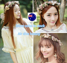 Women Girl Flower Wedding Bride Beach Crown hair headband Garland PROP bracelet