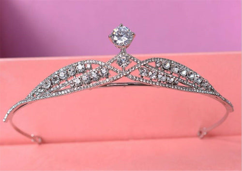 Women Rhinestone Crystal Wedding Bride Party Simple Hair Headband Crown Tiara