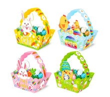 12x Easter Box Bunny Rabbit Eggs Hunt School Paper Kid Craft DIY Basket Holder