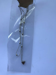 Women Lady Girl boho retro silver Color Heart Slim thin simple layers Necklace