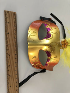 Women LED lightening Feather Costume Party Fancy Dance Ball Eye Face Mask prop