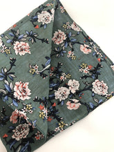 Women Girl Retro Flower Green Flower Cotton Bandana Hair Band Headband Scarf