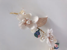 Women Gold Leaf White flower Wedding Hair Band Headband Crown Tiara Fascinator
