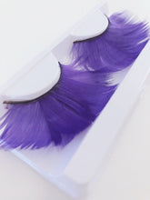 Long Purple Costume Feather Exaggerated Party Fake False Eyelashes Eye lashes