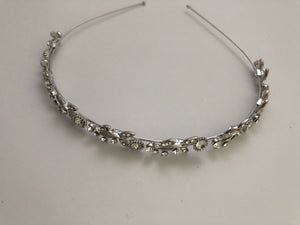 Women Lady Silver Crystal Leaf Party Hair Head Band Headband Hoop headpiece