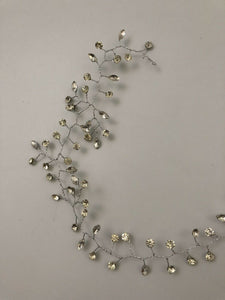 Women Wedding Bride Crystal Silver wire color Hair band head piece garland tiara