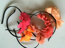 Girls Kids Sweet Dance school Wedding Pink Chiffon Flower headband hair band