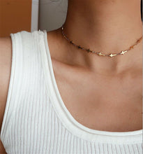 Women Gold Color Titanium Plated Mini Cross Short Necklace Choker Layer Up