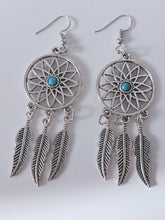 AU Women Feather Turquoise Leaf Dream Catcher Bohemian Boho Earrings Hook Drop