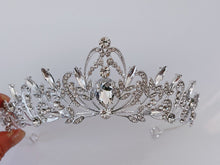 Women Heart Silver Rhinestone Crystal Bride Party Hair Princess Crown Tiara