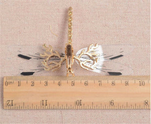 Women Girl Gold Color Dragonfly hair head Side Clip Brooch hairpiece accessory