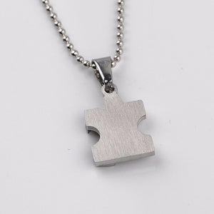Valentine's day gift Titanium stainless steel Jigsaw Love Heart Couple Necklace