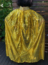 Adult Man lady Halloween Sequined Gold Cape Cloak Vampire Witch Fancy Costume