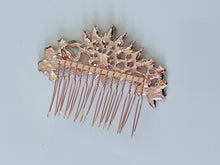 Women Rose Gold Crystal Flower Leaf Bride Hair Comb hair Jewellery Clip Pin