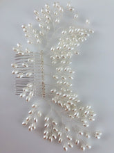 Women Prom dance headpiece Bride wedding Pearl Comb Silver hair Head accessory