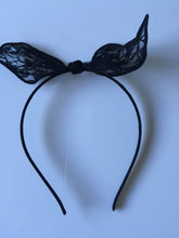 Women Girls Black wire Bunny Costume Party Rabbit Hair Ear lace Bow Headband