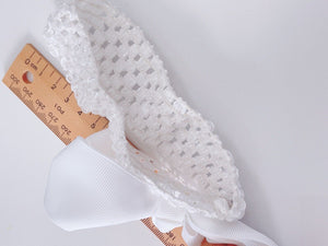 Girl Baby Shower grosgrain Bow Pure White Birthday Party Hair head Headband