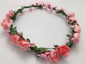 Women Flower Girl Boho Party paper Crown hair Band Tiara headband Garland Wreath