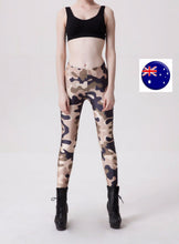 Women Army beige Military Camouflage Camo Party Skinny Leggings Pants Jeggings