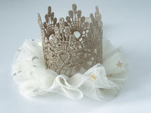 Girl Kids Baby Lace Gold Princess Birthday Crown Tiara Elastic Hair Headband