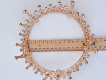 Gold Crystal Bridal Tiara – Round Proper Rhinestone Crown for Weddings & Proms