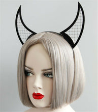Women Girl Black Devil OX Horn Ear Halloween Costume Party Hair Headband Band
