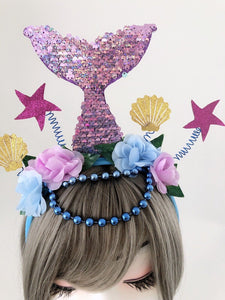 Women Sea shell Star Mermaid Tail Beach Party Hair head band Headband Tiara