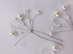 3 Women Prom Dance White Pearl Wedding Bride Night Styling Hair Bobby U pin Comb