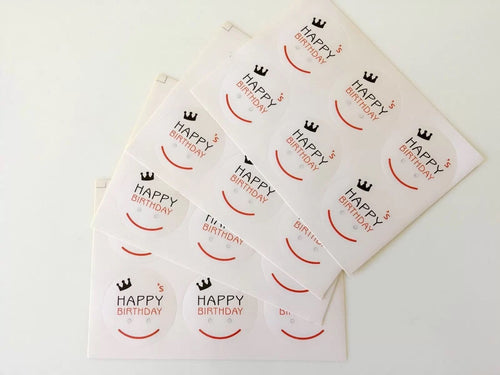 4PCS Happy Birthday Face Gift Wrap Stickers Kids Party Favor Art Craft Project