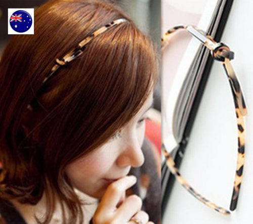 Women Lady Leopard print animal boho agate color Hair Headband Head band hoop