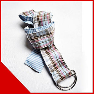 Boys Kids Children Cotton BLUE Check Sports Casual Pants Buckle Tie Belt strap