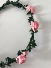 Women Peach Pink Flower Leaf Party Hair Headband Simple Tiara Crown Garland