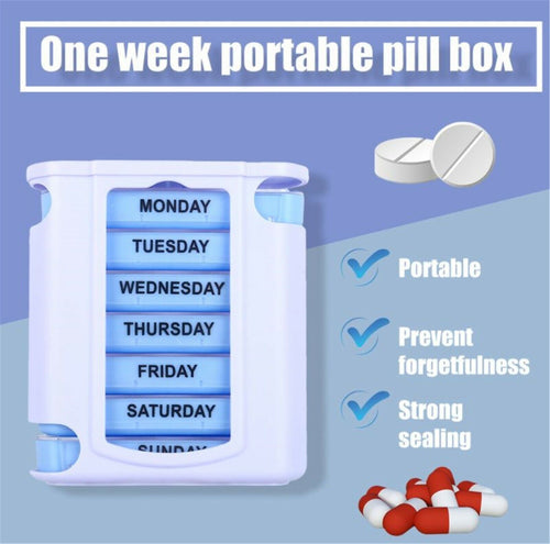 AU Portable Travel 28 Partition 7 Day One Week Medicine Pill Case Box Container