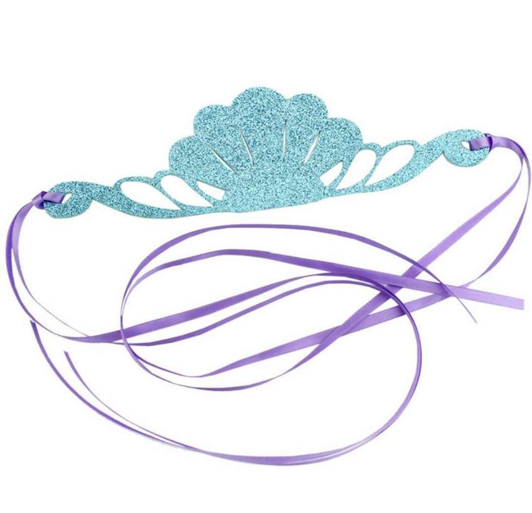 Women Kid Children Blue shell Mermaid Costume Party Hair head band Headband