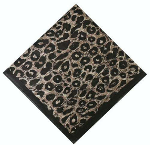 Women Girl Retro Brown Leopard animal Scarf Hair head Wrap headband Bandana