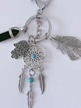 Women Bohemia BOHO Feather Dream Catcher Black Key Ring holder Keyring For Her