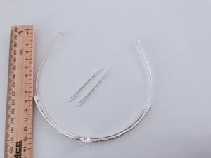 Women Wedding Crystal Silver Slim Simple Hair Band Headband Hoop Tiara Crown