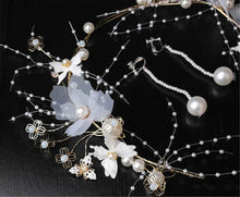 Women Lady White Lace Butterfly Fascinator Headband Hair Piece