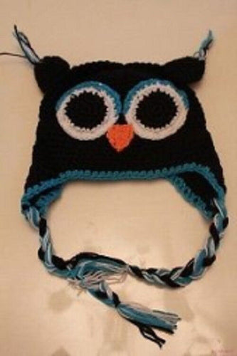 Baby Infant Boys Girl black parrot owl crochet kids beanies hat crochet 0-2yrs